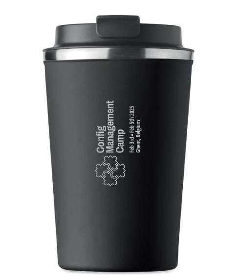 Double-walled stainless steel travel mug